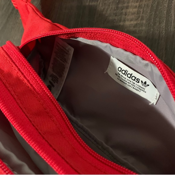 SOLD Adidas Essential Crossbody Bag Scarlet Red Belt Bag Fanny Pack Unisex - Picture 12 of 15